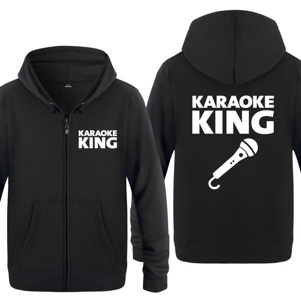 

karaoke king party singing novelty funny sweatshirts men 2018 mens zipper hooded fleece hoodies cardigans sport hooded sweatshirt hoodie