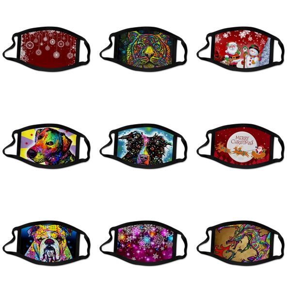 

triple white monkey mouth maskcartoon print cubrebocas con sonrisa ultraviolet proof washable running riding bike hairclippers#223, Black