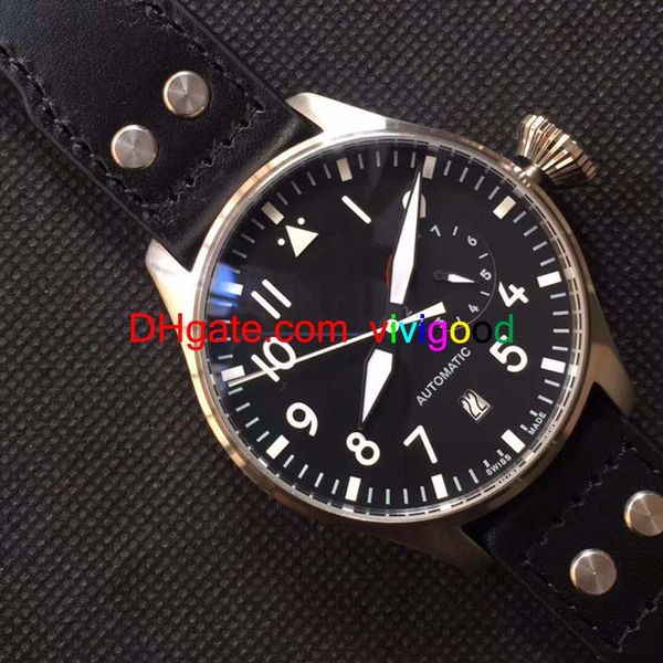 

pilot big luxury watches. men's wristwatch midnight blue dial automatic quality watch 46mm mens watch 2018 dpecs, Slivery;brown