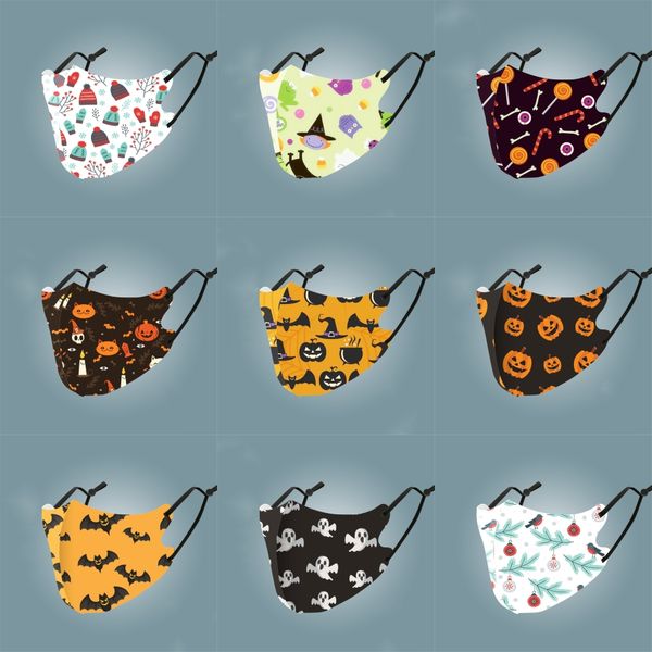 

festiveparty masks skull rose digital print multi-purpose magic headscarf outdoor sports breathable mask triangle towel#209, Black