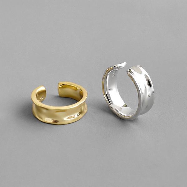 

100% 925 sterling silver geometric surface clip on earrings for women earcuff, silver 925 clip earrings without piercing jewelry