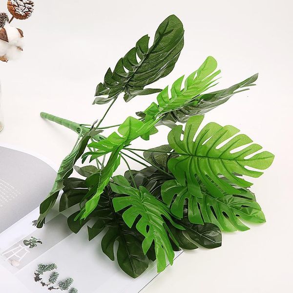 

artificial plants 47cm 12 leaves real touch turtle back leaf home decoration fake plants artificial flower greenery grass wall1