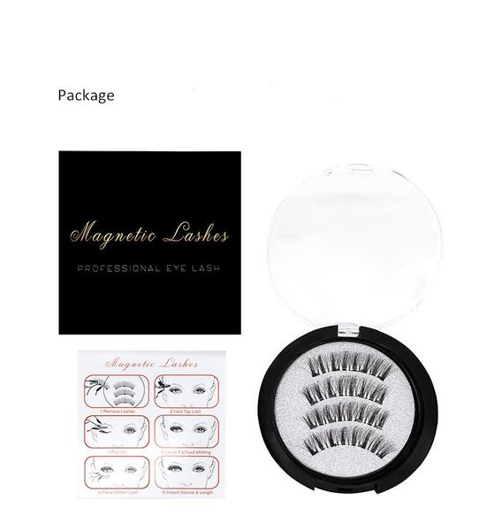

false eyelashes 2021 4 magnetic natural with 3d magnets handmade lashes mink