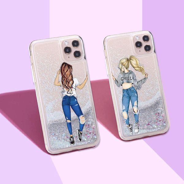 

de2w3sdpersonalization name travel bff friend girl liquid glitter phone case for iphone xs max xr x 8plus 11 pro maxvip