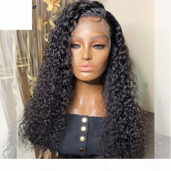 

deep wave 360 lace frontal wig pre plucked with baby hair curly human hair wigs bleached knots brazilian remy lace front wigs, Black;brown