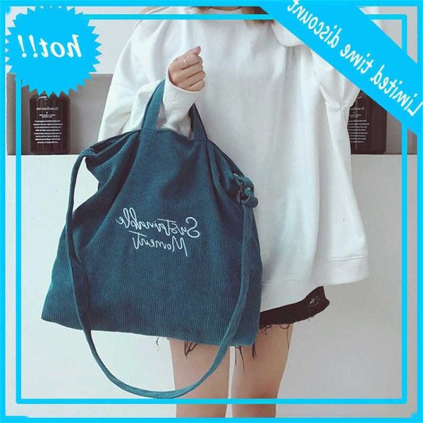 

corduroy fall winter women shoulder bag letter deskflap cross body tas for ladies high capacity female toto zak