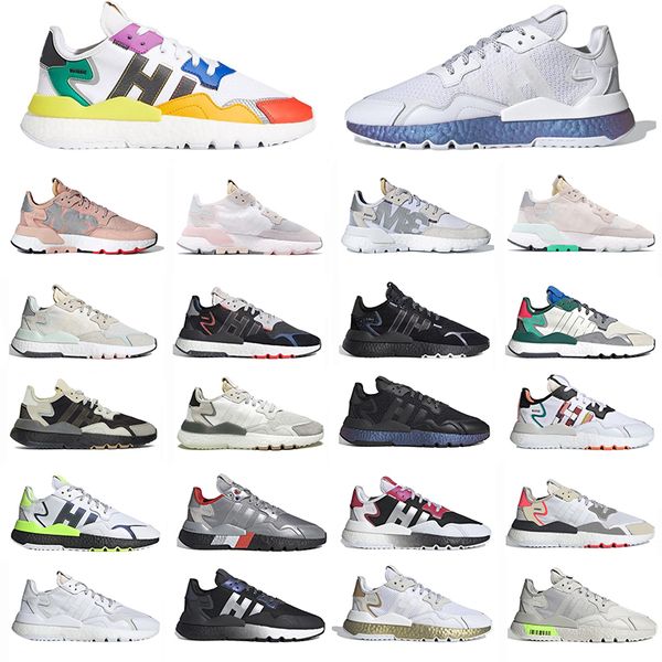 

men women nite jogger casual shoes pride silver metallic blue cloud white crystal mens womens sports sneakers fashion trainer 36-45, Black
