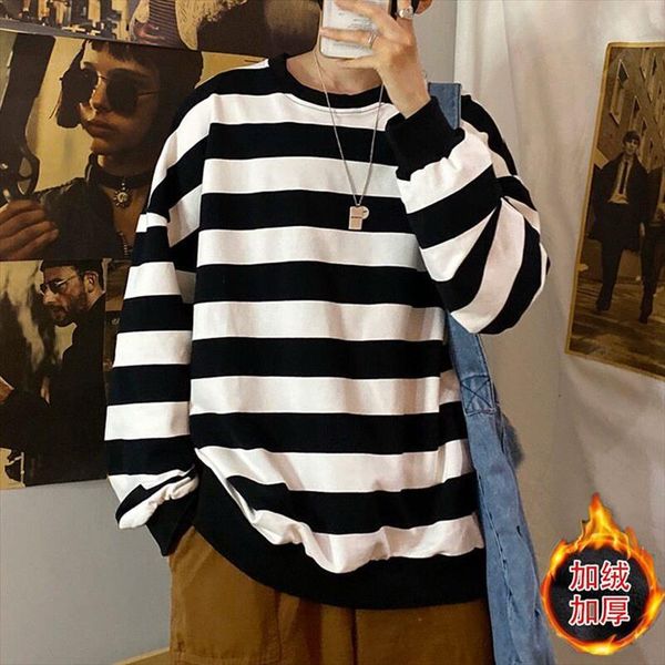 

sweatershirt hong kong style korean version of the trend of autumn and winter boys and girls students couples plus casua, Black