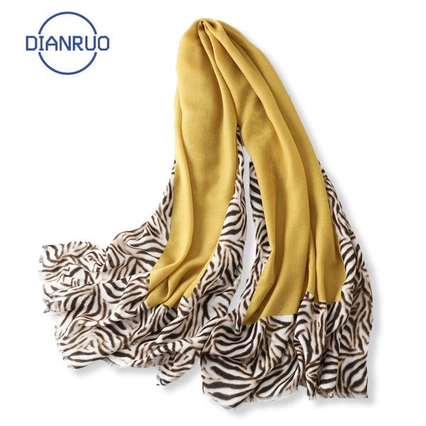 

dianruo autumn winter new artistic style cotton hemp female korean version versatile leopard border lovers long shawl q333 y201024, Blue;gray