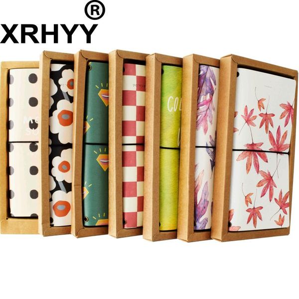 

xrhyy vintage traveler's notebook hard cover planner diary book exercise composition binding notepad gift stationery, Purple;pink