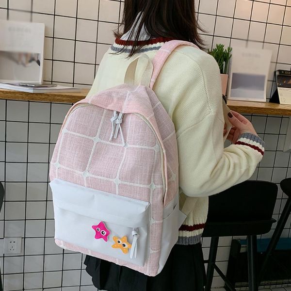 

fashion bags backpack women ladies canvas wear-resistant color art backpack shoulder bag mochila feminina mochila mujer