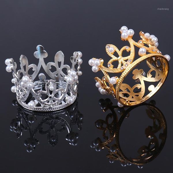 

1pc tiara gold color crown cake er decoration decorative elegant wedding cake princess birthday decoratio party supplies1