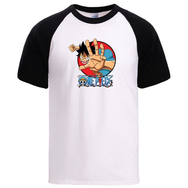 

мультфильм луффи печати mens summer реглан one piece hip hop прохладный короткие рукава swea tee сыпучие fit тренировки толстовка с капюшоно