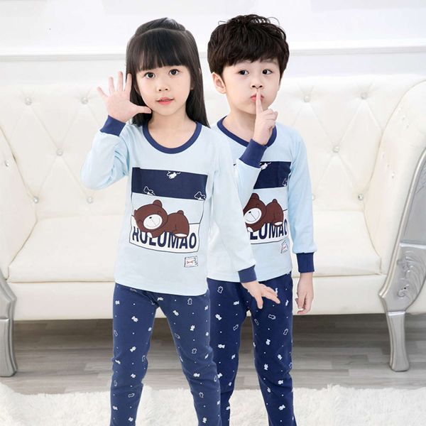 

new winter 2020 children boys and girls warm cartoon baby autumn pants pajamas home cloth cute, Blue;red