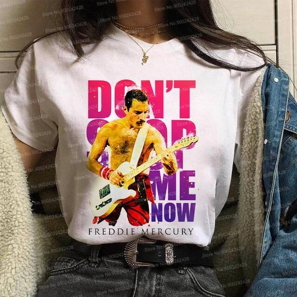

fashion queen band t shirt women freddie mercury friends t-shirt aesthetic cartoon queen crown t shirts 90s graphic korean, White