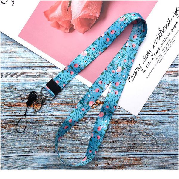 

neck strap lanyards for keys id card gym mobile phone straps fresh leaves flower friut usb badge holder diy hang rop qylbak