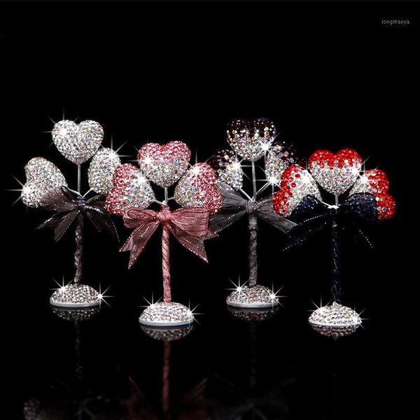 

rhinestone gradient peach heart confession balloon car decoration car inlay pink gradient heart shaped decoration1