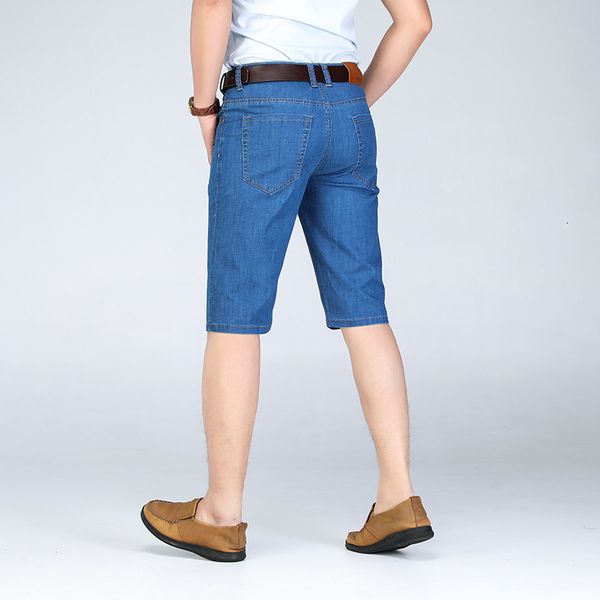 

2019 summer stretch denim shorts thin middle aged dad oversized breeches men's, White;black