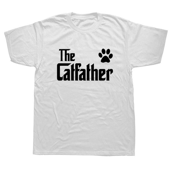 

sport the catfather t shirt summer new men short sleeve cotton t-shirt funny love cat men clothing tee
