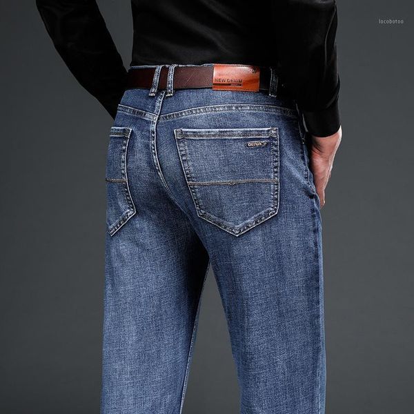 

men's jeans 2021 spring men classic blue business casual regular straight denim pants male autumn brand cowboy trousers1