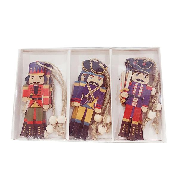 

9pcs nutcracker puppet christmas wooden pendants walnut soldier christmas tree decorations hanging ornaments new year kids gift sqceal