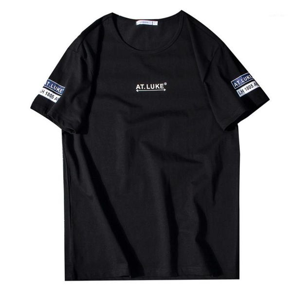 

2020 new clothes men's printed short-sleeved t-shirt men's t-shirt summer round neck breathable large size1, White;black