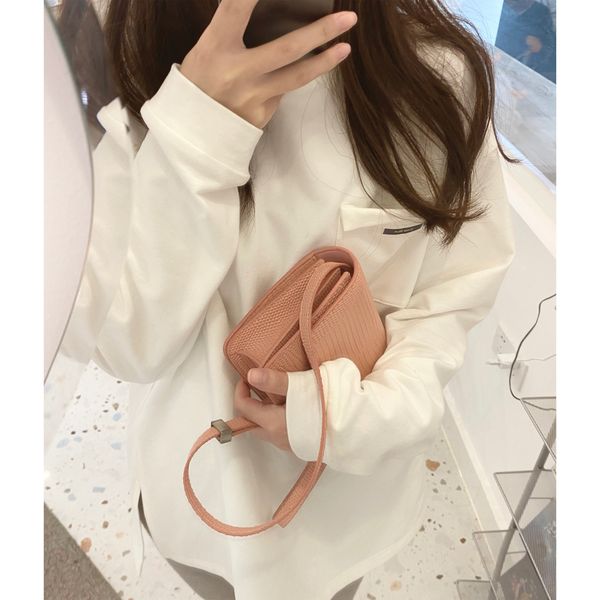 

small pocket t-plush-women's winter new round neck pullover long sleeve loose bottomed t-shirt, White