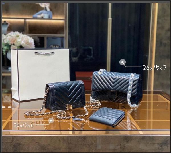 

luxury designer lady fashion metallic chains pearl totes letter totes handbags channel women shoulder bags 3ps