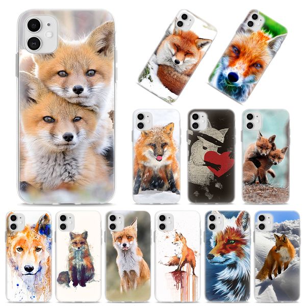 

vipcase для iphone 12 mini xr x xs max se 6 6s 7 8 plus 5s 11 pro clear tpu soft phone cover red fox in the snow