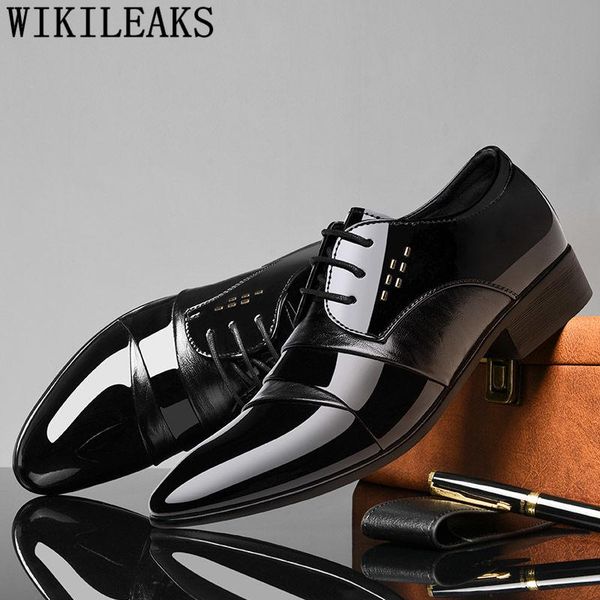 

dress shoes italian men classic patent leather plus size 2021 black coiffeur oxford for formal