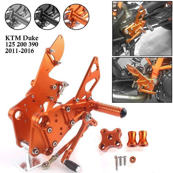 

motorcycle adjustable rider rear sets rearset footrest foot rest pegs for duke 125 200 390 2011 2012 2013 2014 2020 2020