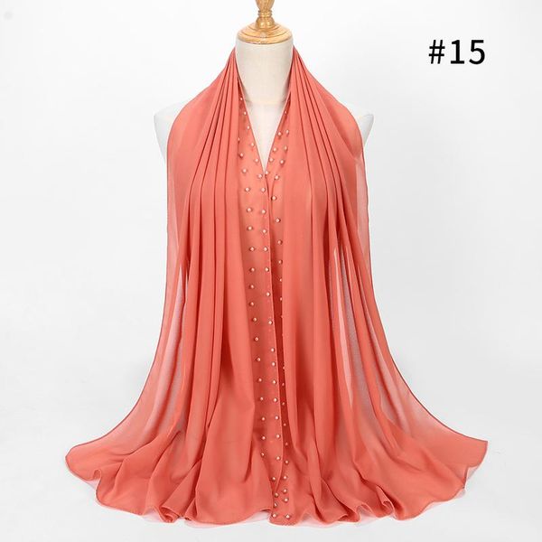 

scarves pearl scarf big size solider color bubble chiffon plain shawls hijab muslim wholesale, Blue;gray
