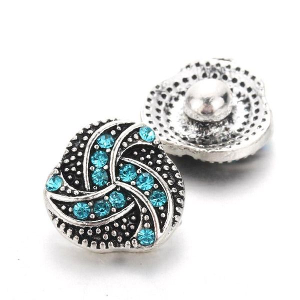

10pcs lot windmill style snap jewelry 12mm snap buttons with rhinestone charm button fit snap bracelets bangles for women h bbyghf