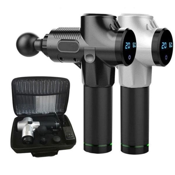 

handheld rechargeable percussive massager gun massage muscle fascia deep vibrating therapy for booster