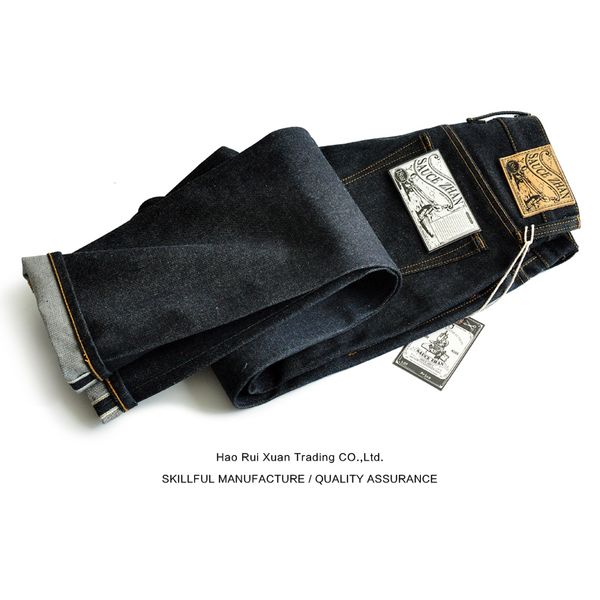 SauceZhan 315XX-18OZ pour hommes Taper Fit Selvedge Denim Raw Blue Jeans épais 18 OZ Vintage 201117