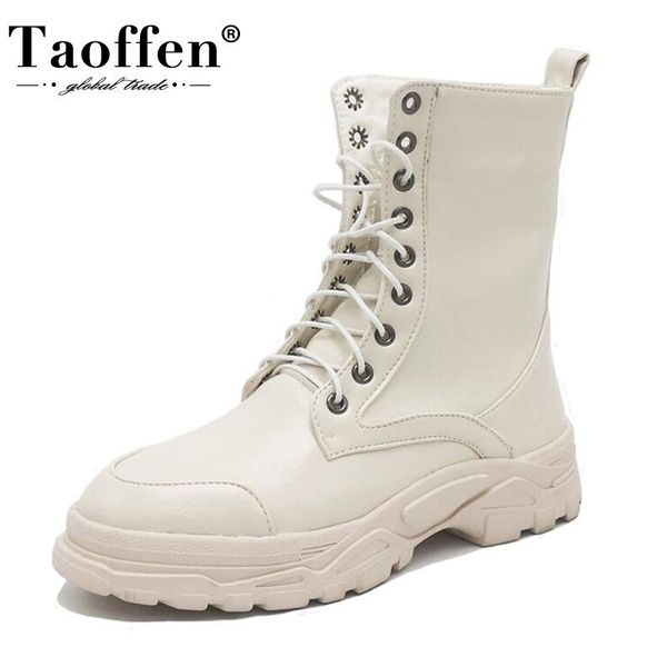 

taoffen 2021 new size 29-43 women snow boots half short boots casual winter flats shoes woman plush fur lady warm footwear, Black