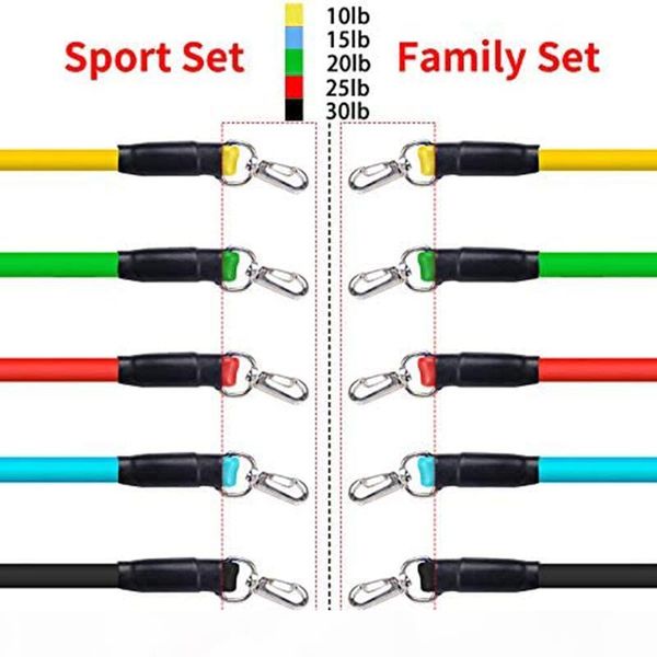 

qualitynew 11pcs resistance band set expander yoga exercise fitness rubber tubes stretch training home gyms workout elastic pull rope