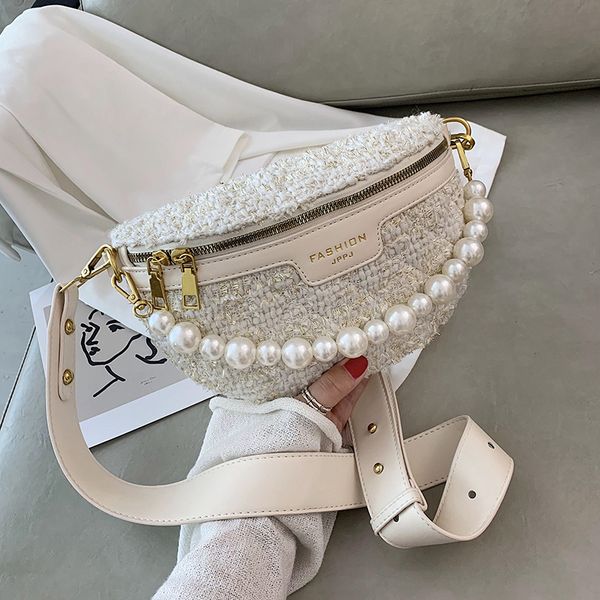 

pearl designer mini woolen cloth crossbody bags for women 2020 winter shoulder handbags female travel branded trending hand bag c1019