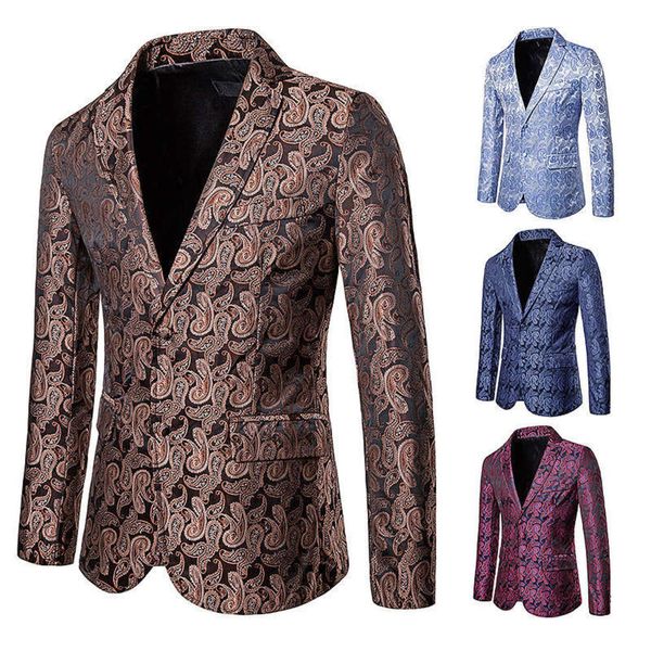 

flower new nightclub men's colorful cashew two button suit coat, White;black