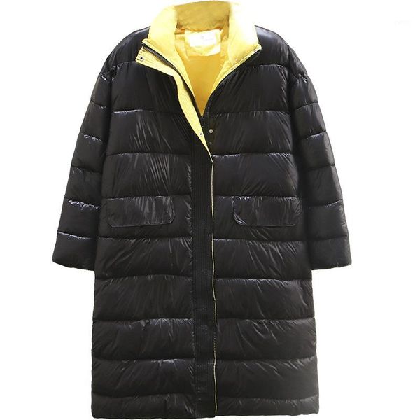 

winter casual long parkas 2019 plus size clothing fashion loose filling sustans warm padded coats women t55-8613#1, Black