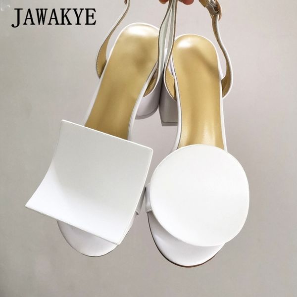 

fashion square circle asymmetry high heels sandals women summer party shoes candy color individuality footwear zaptos mujer y200702, Black