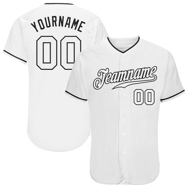 

custom white white-black authentic baseball jersey, Blue;black