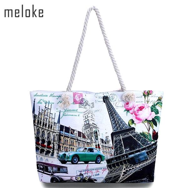 

2020 printed tower flowers canvas shoulder bags casual luxury handbags women bags designer fashion travel tote bolso mujer mn511