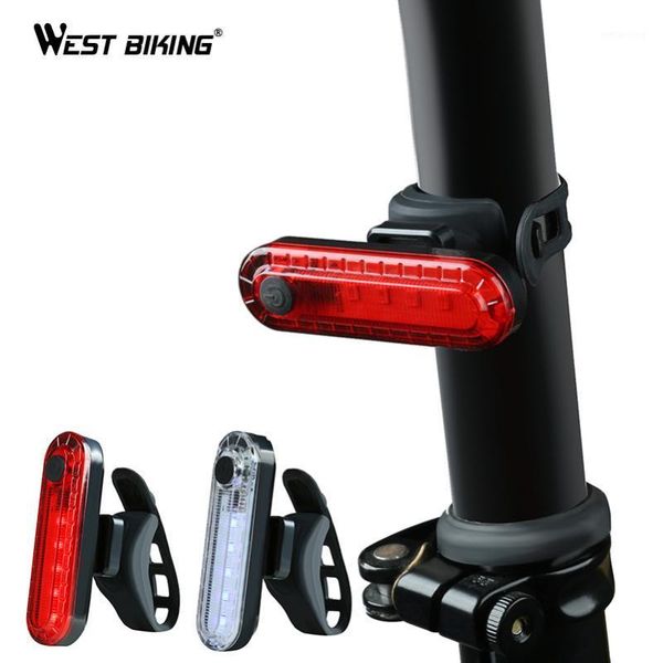 

bike lights west biking bicycle taillight waterproof usb charging led cycling night safety warning 4 modes mtb road lights1
