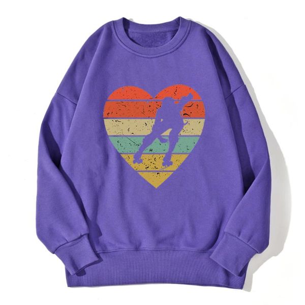 

heart print hoodies women's fashion autumn winter fleece long sleeve warm sweatshirt casual loose crewneck pullover female hoody, Black
