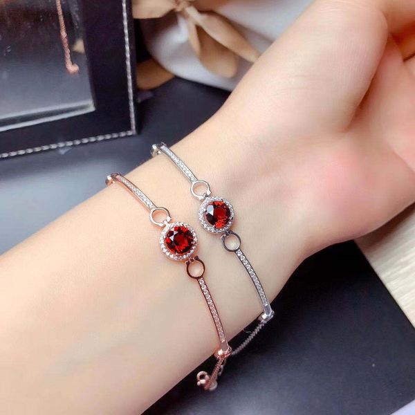 

natural mozambican 925 silver inlaid jewelry garnet woman garnet bracelet bracelet ppvwu, Golden;silver