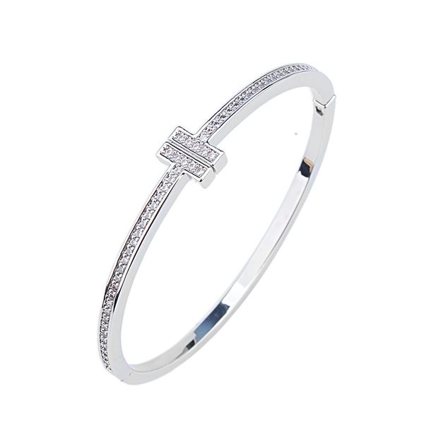 

simple and fresh double closed bracelet micro-inlaid zircon female bracelet fashion jewelry gold bracelet bangle jewelry wholesale, Black