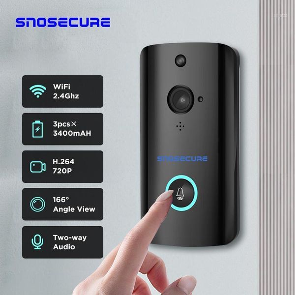 

snosecure wireless wifi video doorbell i camera 720p ring door bell video intercom two way audio xsh app infrared night vision1