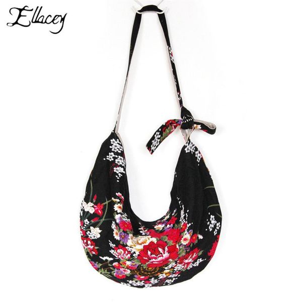 

new vintage women chinese national style shoulder bag fashion embroidery boho messenger bag for women large capacity tote cotton