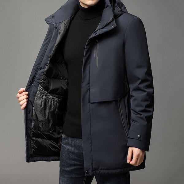 Nova marca Casual Moda Luxo Designer homens Black Down Winter Casaco Long Parka Bubble Bubble Jacket Mens Roupas 201103